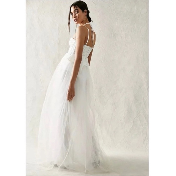 NWT For Love and Lemons Lily Bridal Dress White Corset Bustier Wedding Sz S - Picture 5 of 16